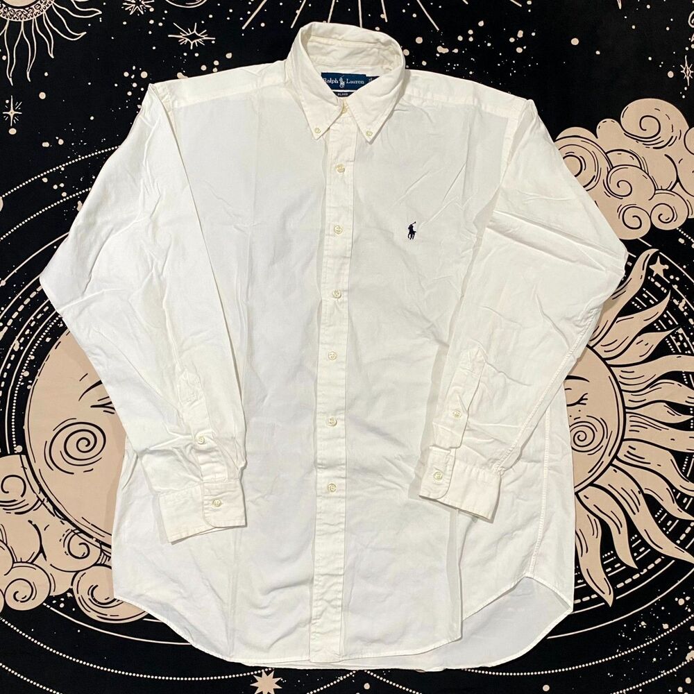 Ralph Lauren Blake Shirt Men's M White Button-Down Business Career Preppy Office